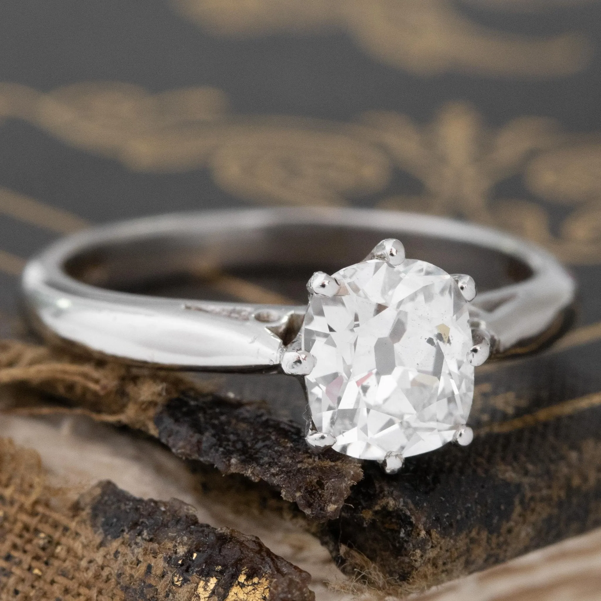 1.12ct Old Mine Cut Diamond Solitaire, GIA D