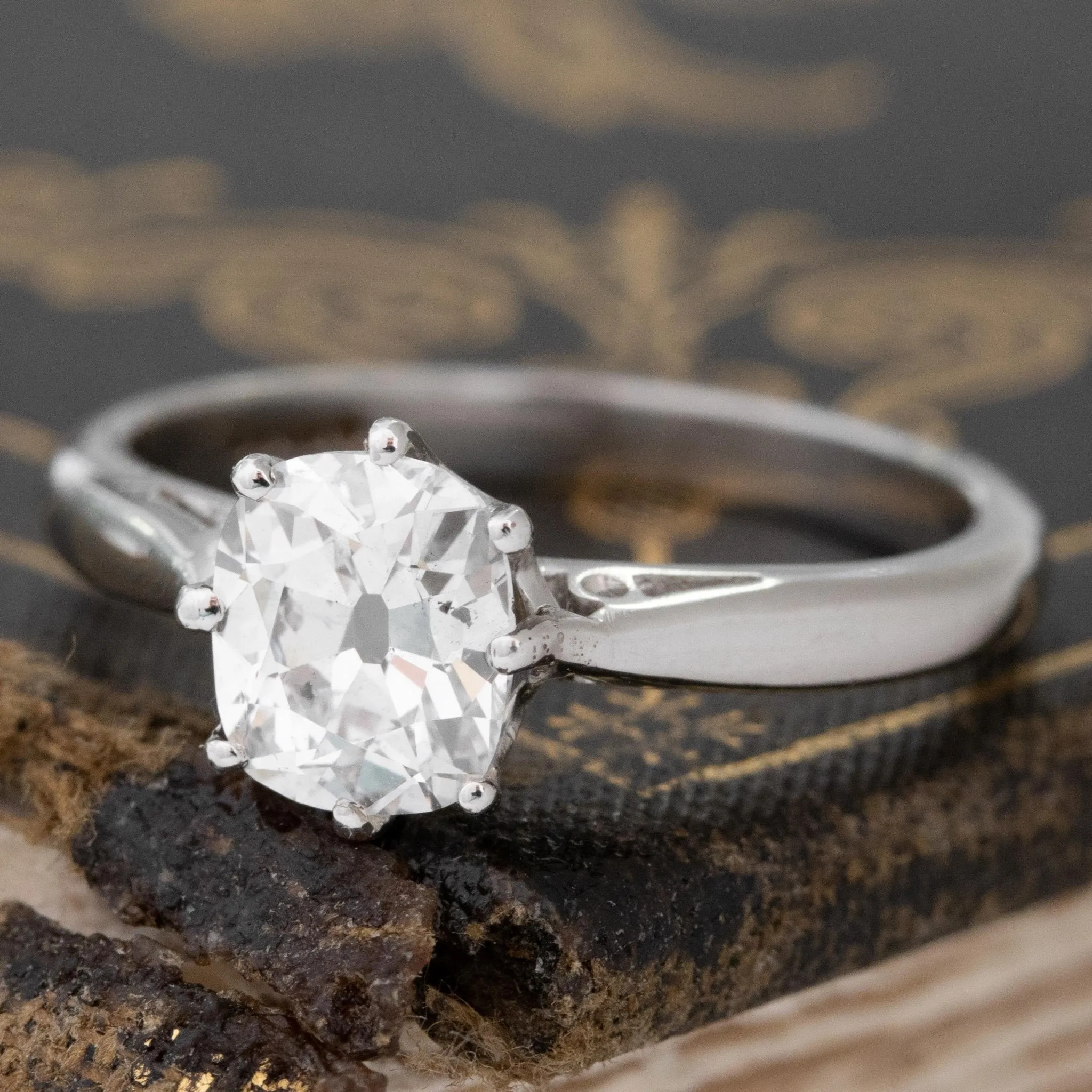 1.12ct Old Mine Cut Diamond Solitaire, GIA D