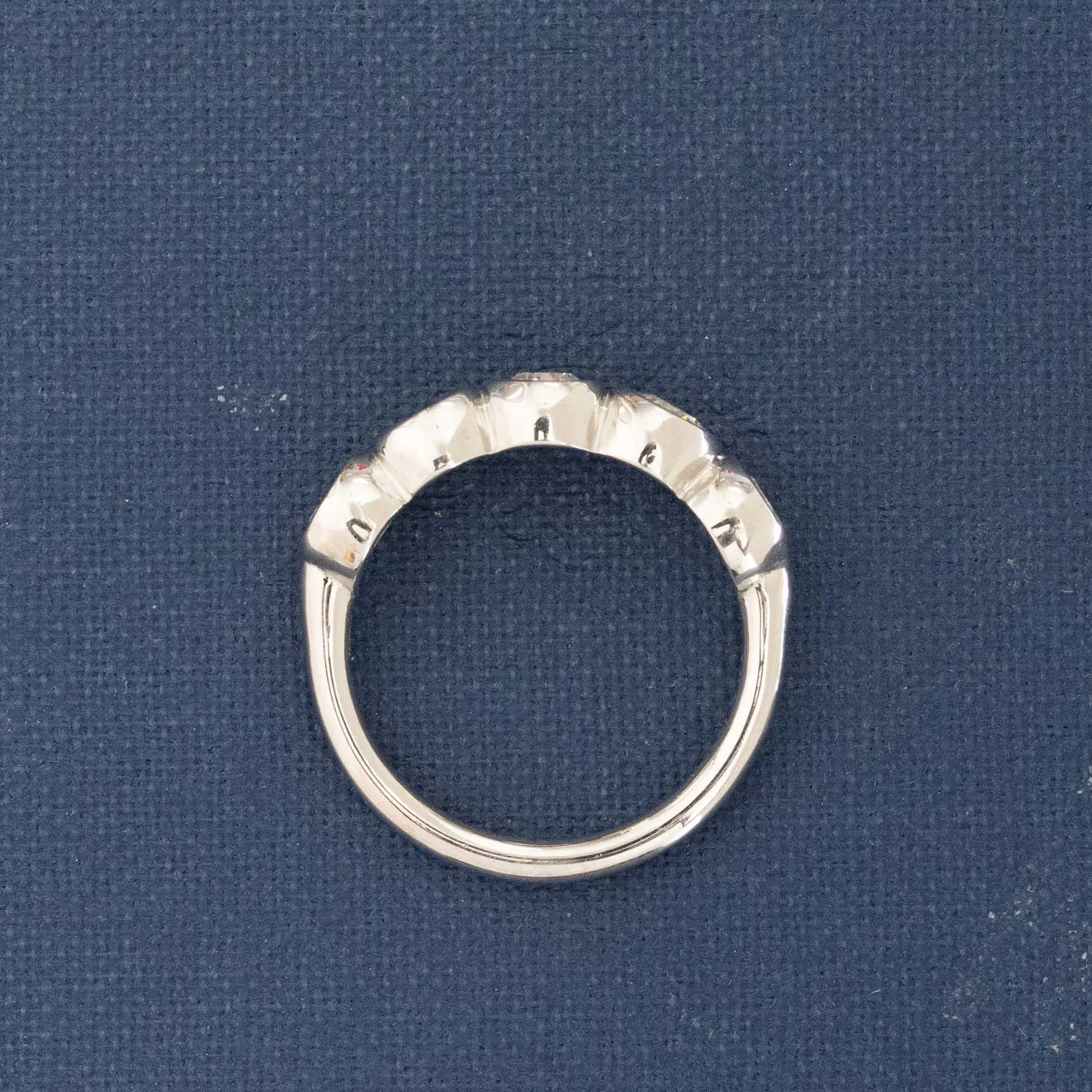 1.14ctw Old European Cut Diamond 5-Stone Bezel Band