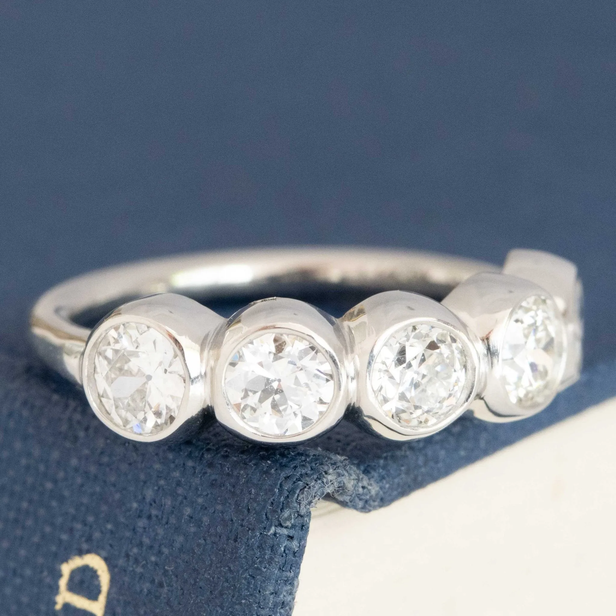 1.14ctw Old European Cut Diamond 5-Stone Bezel Band