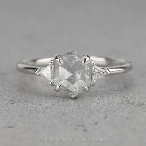 1.15 Carat Icy White Hexagon Diamond Engagement Ring, Zoe Setting, Platinum