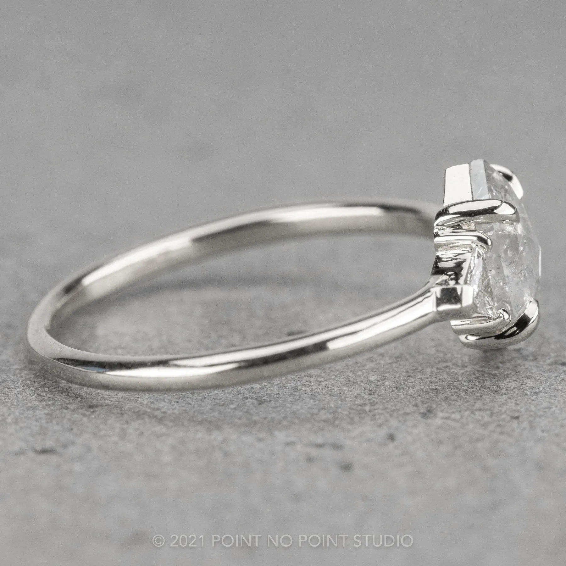 1.15 Carat Icy White Hexagon Diamond Engagement Ring, Zoe Setting, Platinum