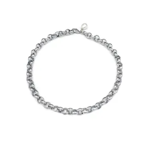 1154-S | TURKISH SILVER NECKLACE w/ ACCENT PEARL
