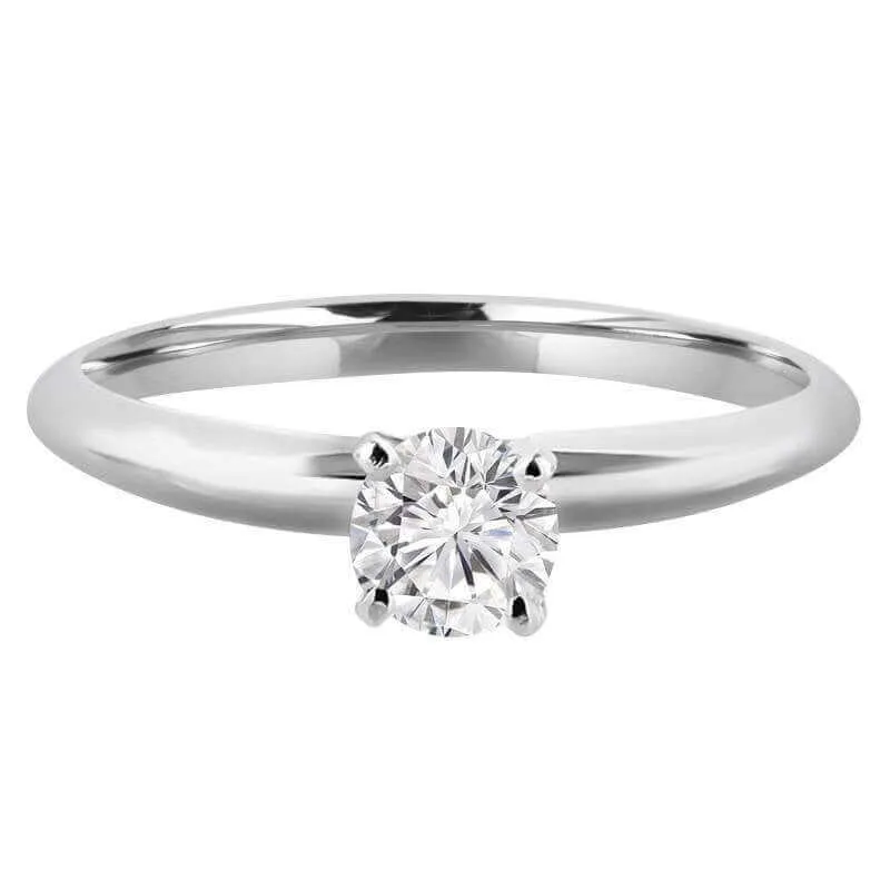 1/2 Carats Solitaire Diamond Engagement Ring GH/VS2-SI1 14K Yellow Gold or White Gold