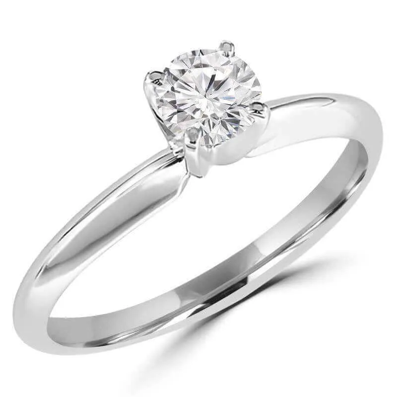 1/2 Carats Solitaire Diamond Engagement Ring GH/VS2-SI1 14K Yellow Gold or White Gold