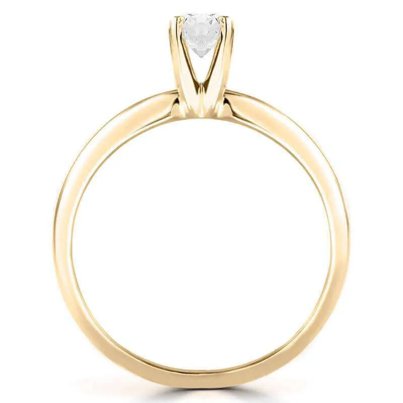 1/2 Carats Solitaire Diamond Engagement Ring GH/VS2-SI1 14K Yellow Gold or White Gold