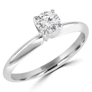 1/2 Carats Solitaire Diamond Engagement Ring GH/VS2-SI1 14K Yellow Gold or White Gold