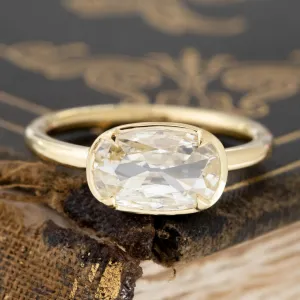 1.21ct Elongated Cushion Cut Diamond Bezel Solitaire, GIA L VS2