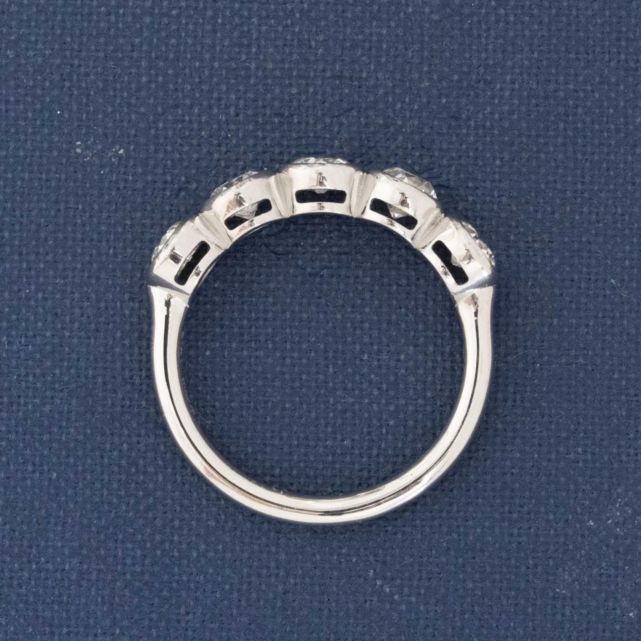 1.21ctw Old European Cut Diamond Bezel 5-Stone Band