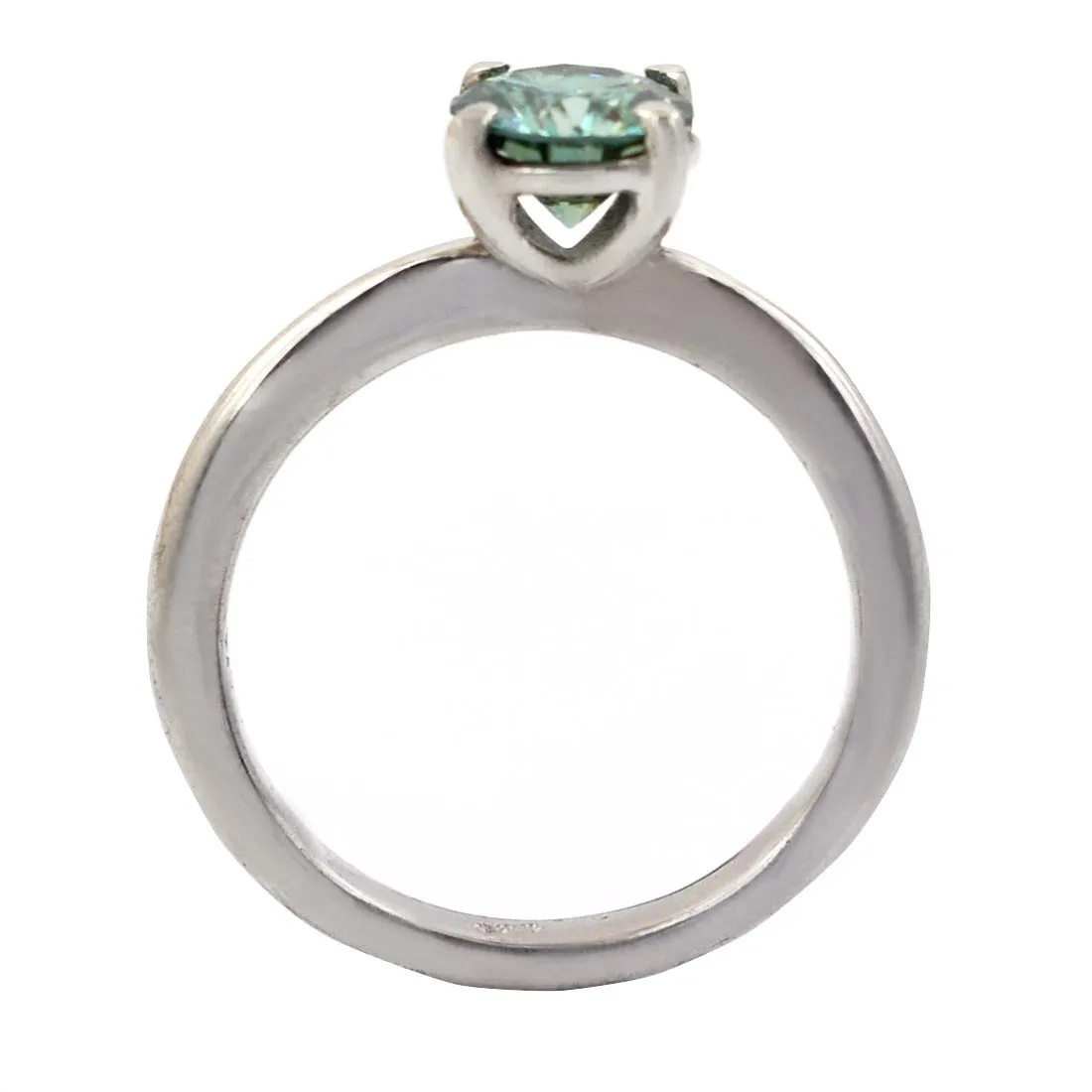 1.25 Ct AAA Certified Blue Diamond Solitaire Ring in Prong Setting. Great Shine & Excellent Cut