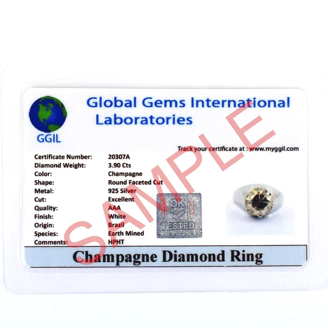 1.25 Ct Certified Champagne Diamond Solitaire Band Ring. Great Brilliance & Ideal Gift for Husband/Boyfriend
