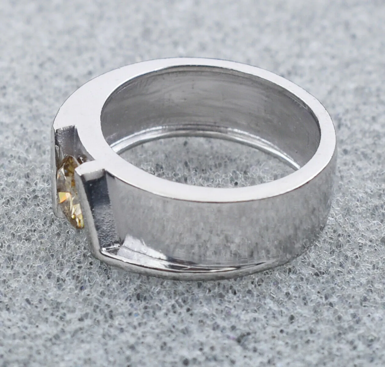 1.25 Ct Certified Champagne Diamond Solitaire Band Ring. Great Brilliance & Ideal Gift for Husband/Boyfriend