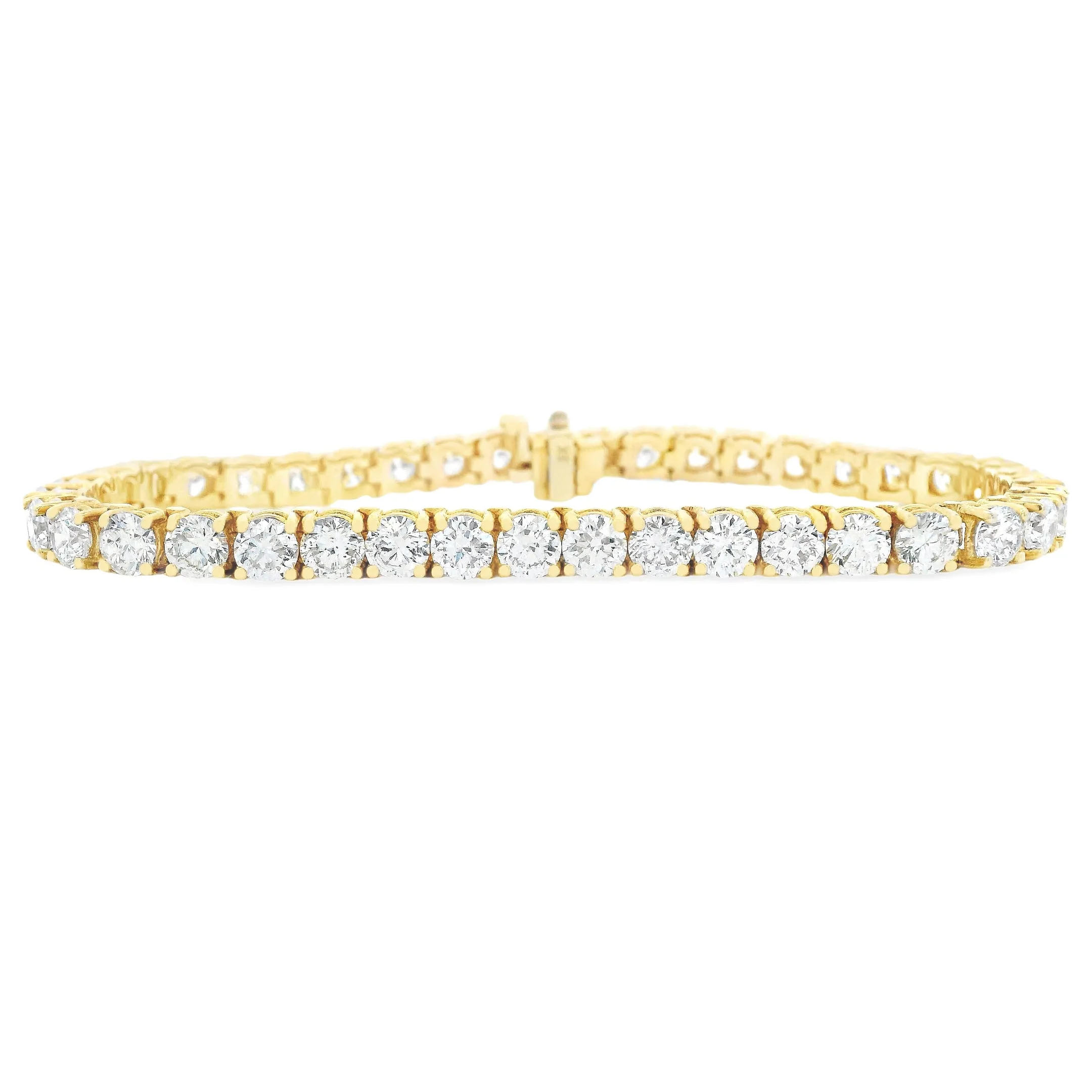 12.65ct 18k Yellow Gold Diamond Bracelet