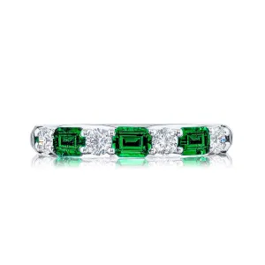 1.32ctw Emerald & Diamond Band