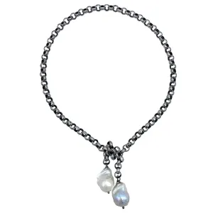 133-01-S | TURKISH PETITE LARIAT CHOKER (WHITE/SILVER)