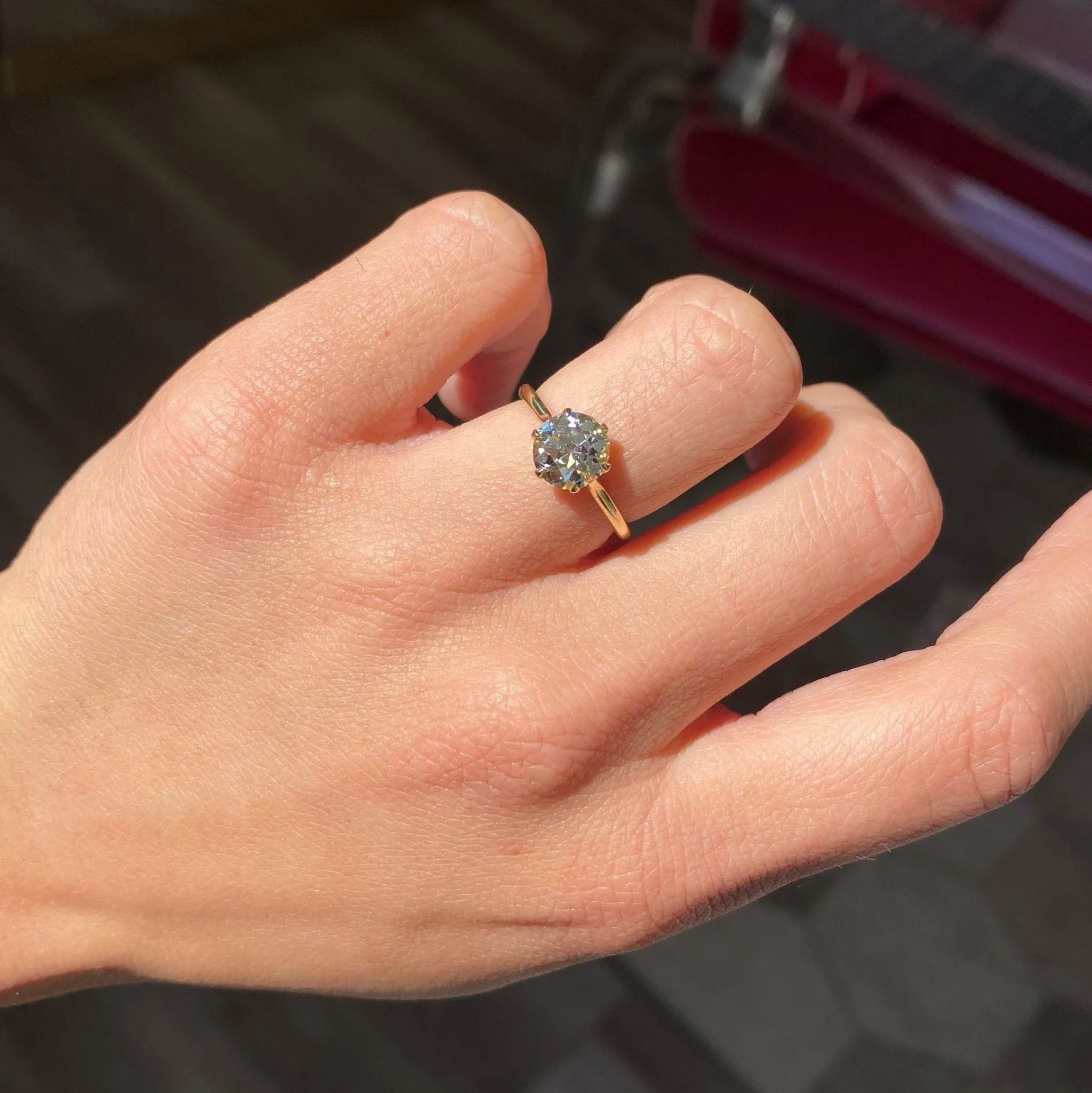 1.38ct Transitional Cut Diamond Solitaire, GIA N VS1