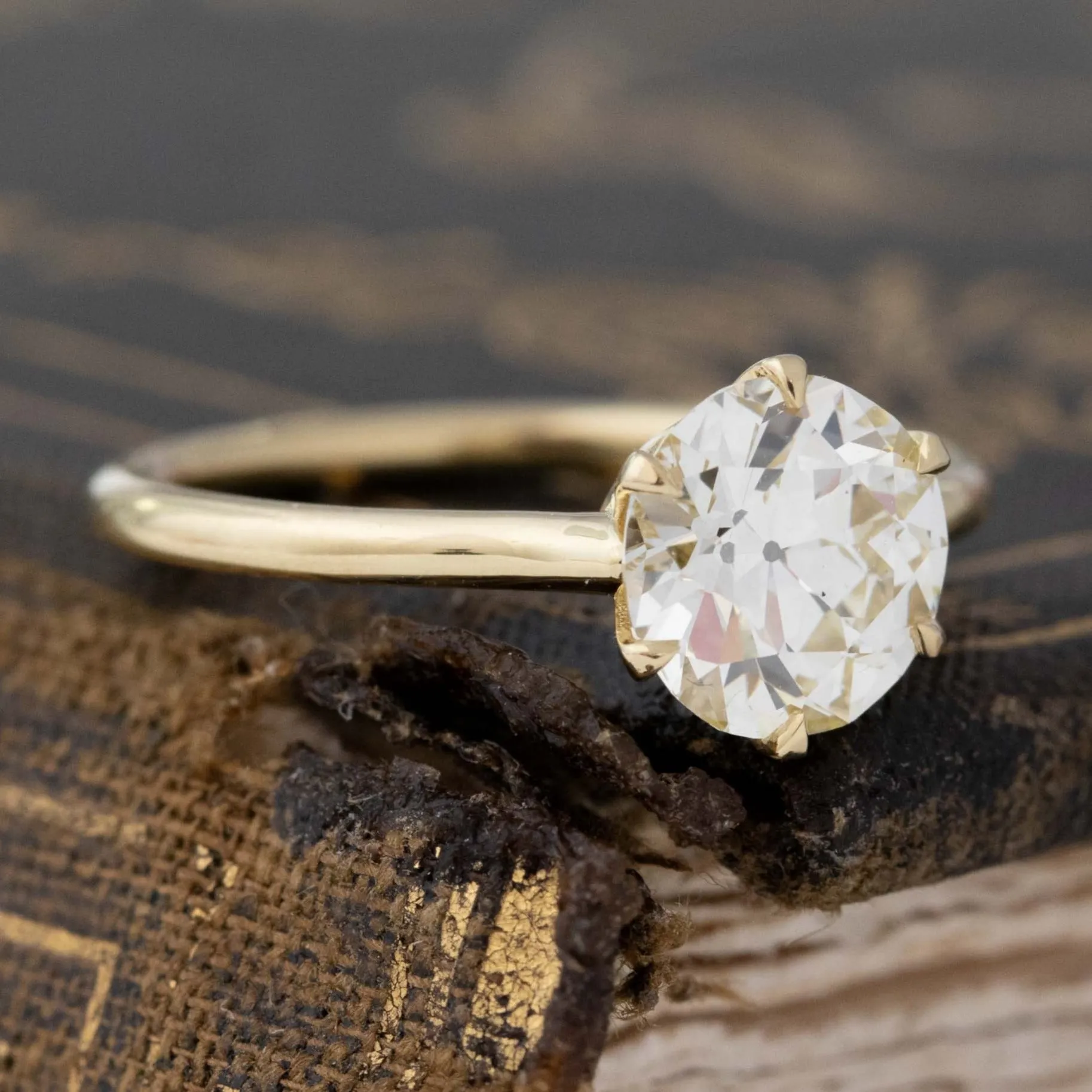 1.38ct Transitional Cut Diamond Solitaire, GIA N VS1