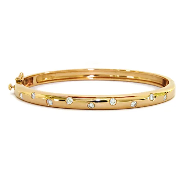 14 Karat Diamond Bangle Bracelet