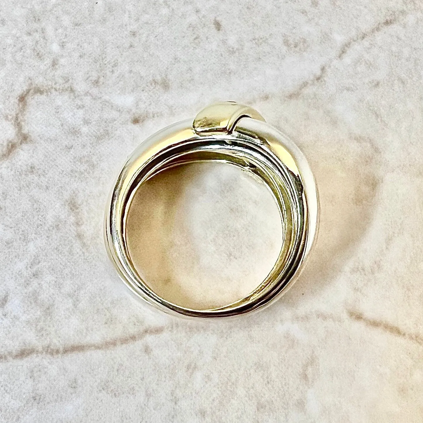 14 Karat Two-Tone Diamond Crossover Band Ring