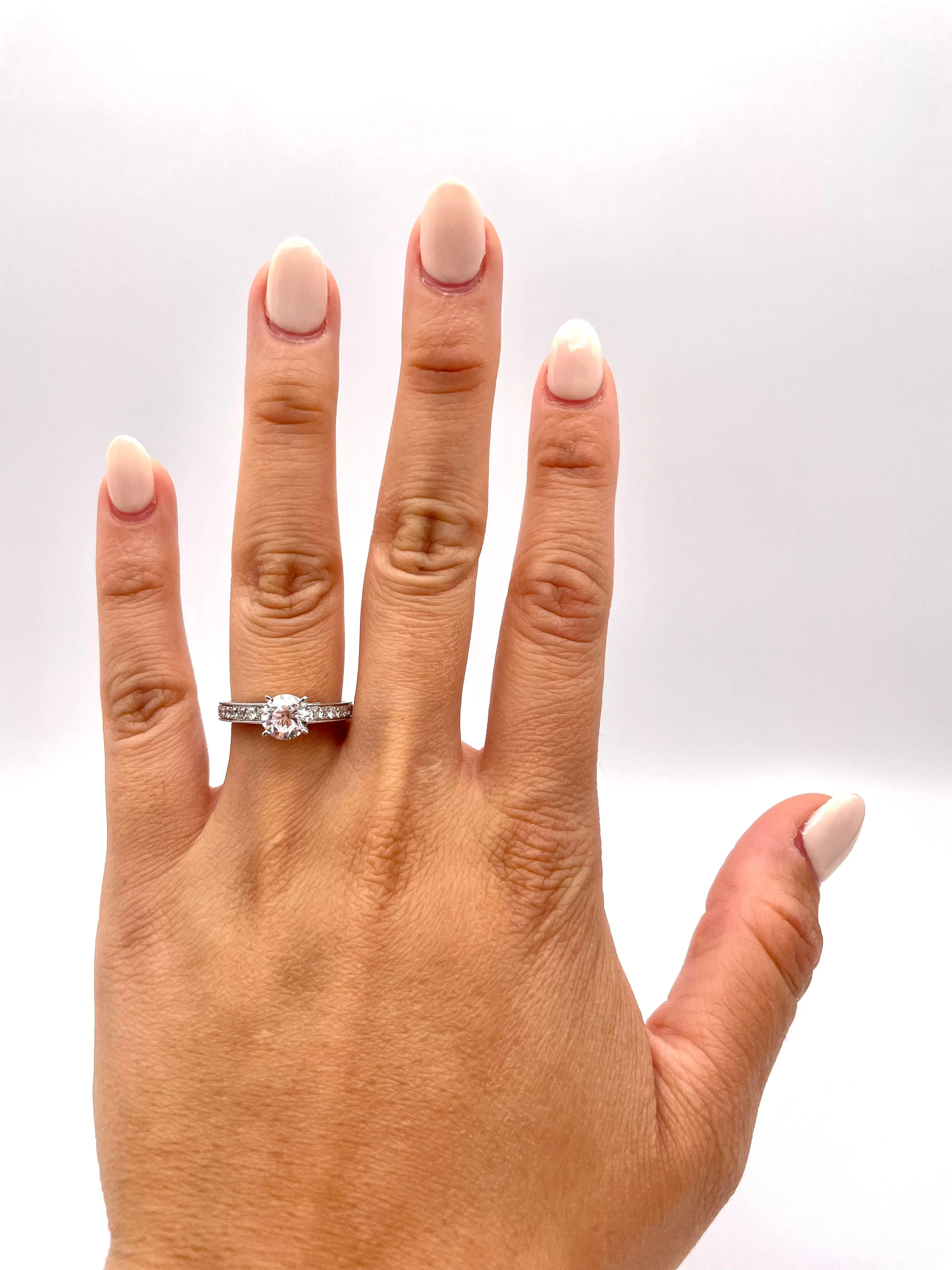 14 Karat White Gold Solitaire Engagement Ring