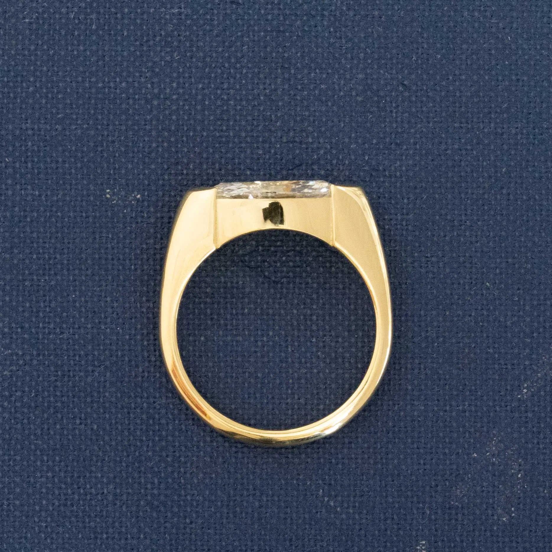 1.45ct Marquise Cut Diamond Half-Bezel Diamond Solitaire, GIA J