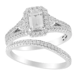 14K 1.50ct Diamond Solitaire Emerald-Ring