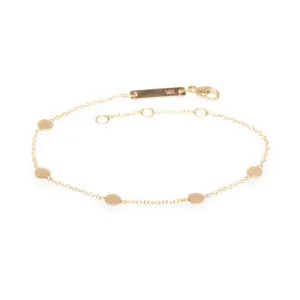 14k 5 Itty Bitty Gold Disc Station Bracelet