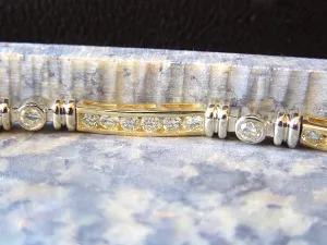 14K Bicolor White and Yellow Gold Diamond Bracelet