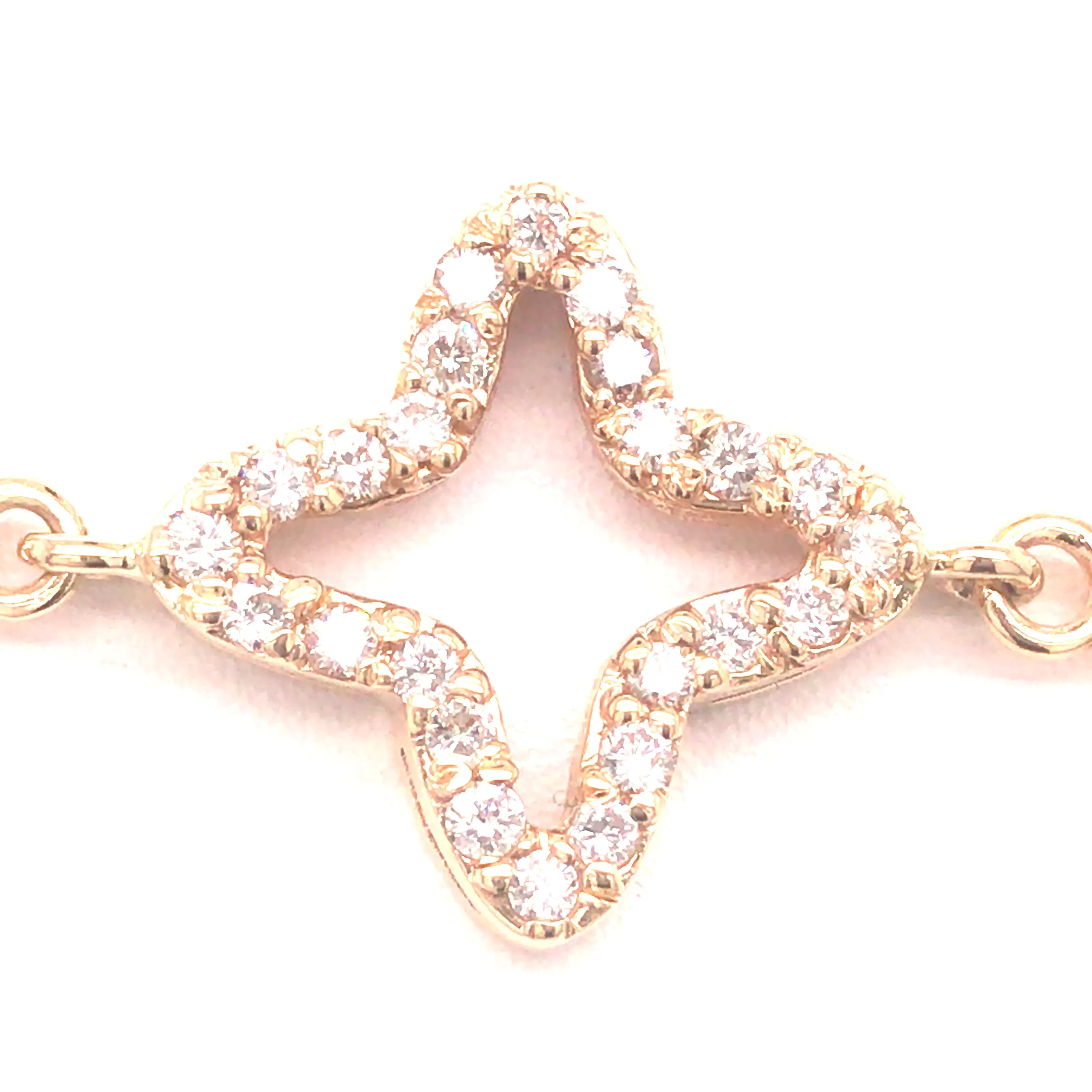 14K Diamond Star and Gold Circle Bracelet Yellow Gold