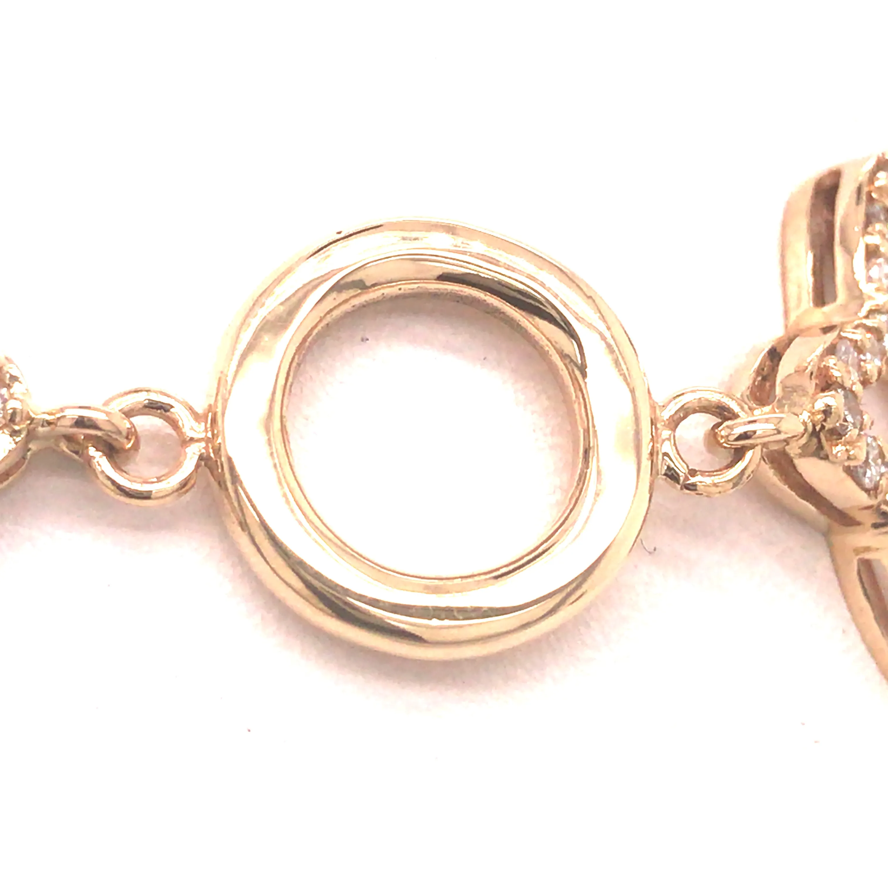 14K Diamond Star and Gold Circle Bracelet Yellow Gold