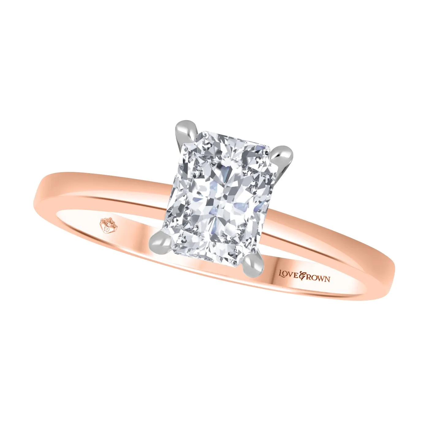 14K Gold (1.00ct) Radiant Cut Lab Grown Diamond Solitaire Engagement Ring