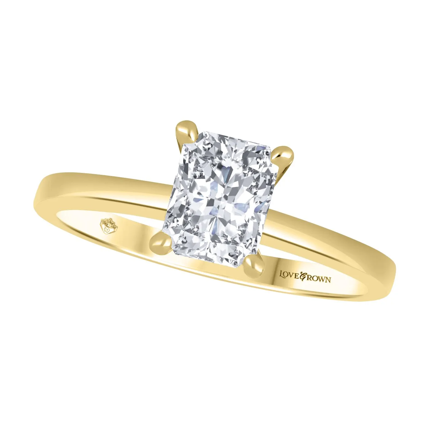 14K Gold (1.00ct) Radiant Cut Lab Grown Diamond Solitaire Engagement Ring
