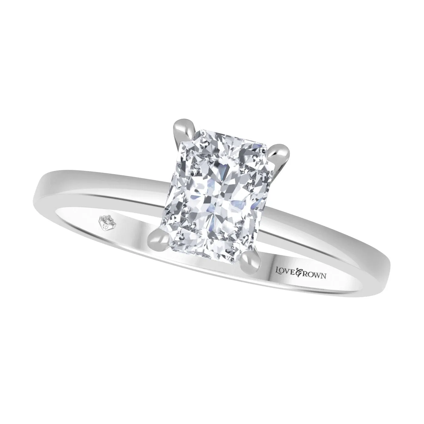 14K Gold (1.00ct) Radiant Cut Lab Grown Diamond Solitaire Engagement Ring