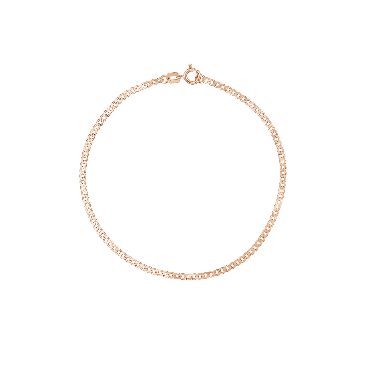 14K Gold 1.95mm Open Curb Link Chain Bracelet