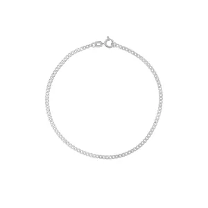 14K Gold 1.95mm Open Curb Link Chain Bracelet