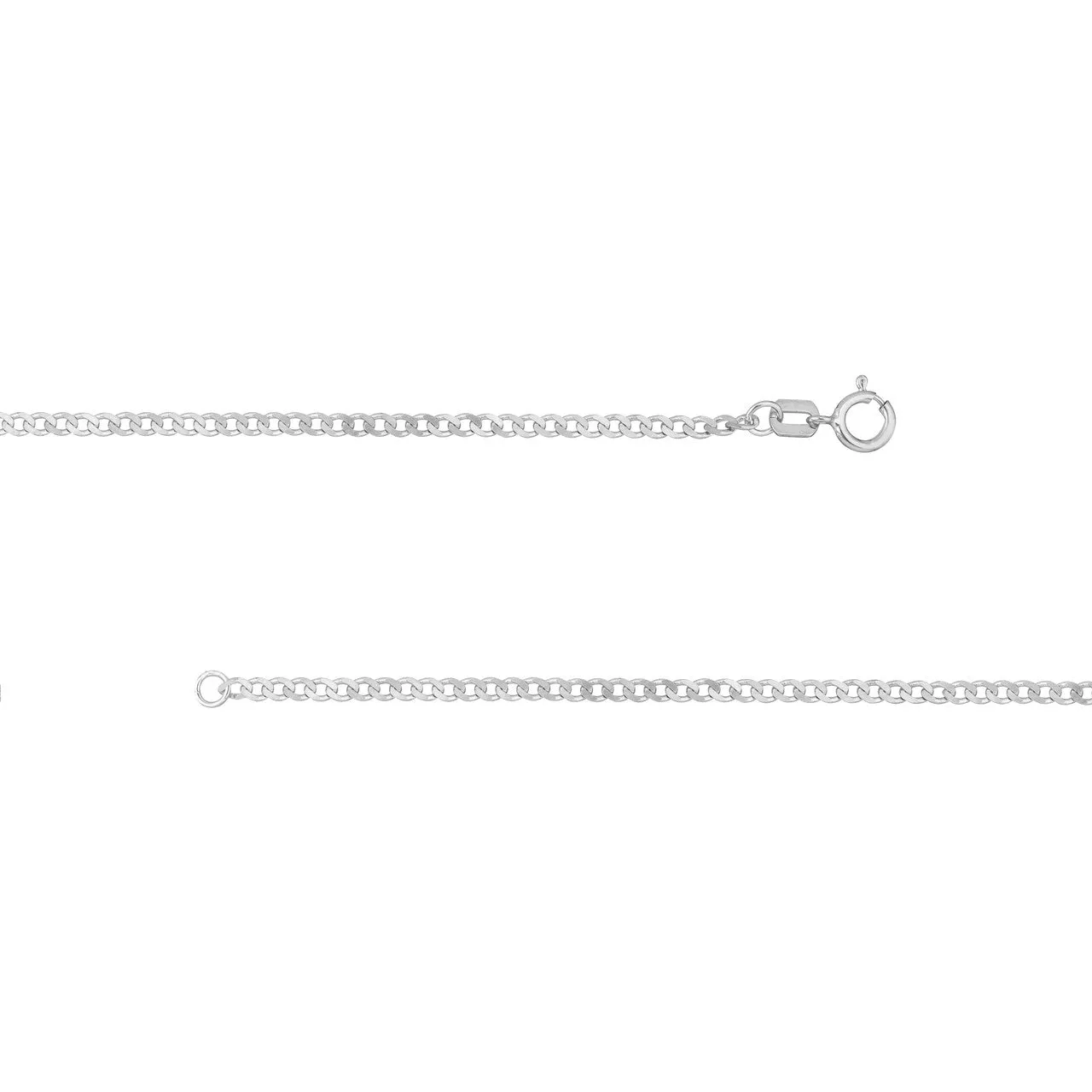 14K Gold 1.95mm Open Curb Link Chain Bracelet