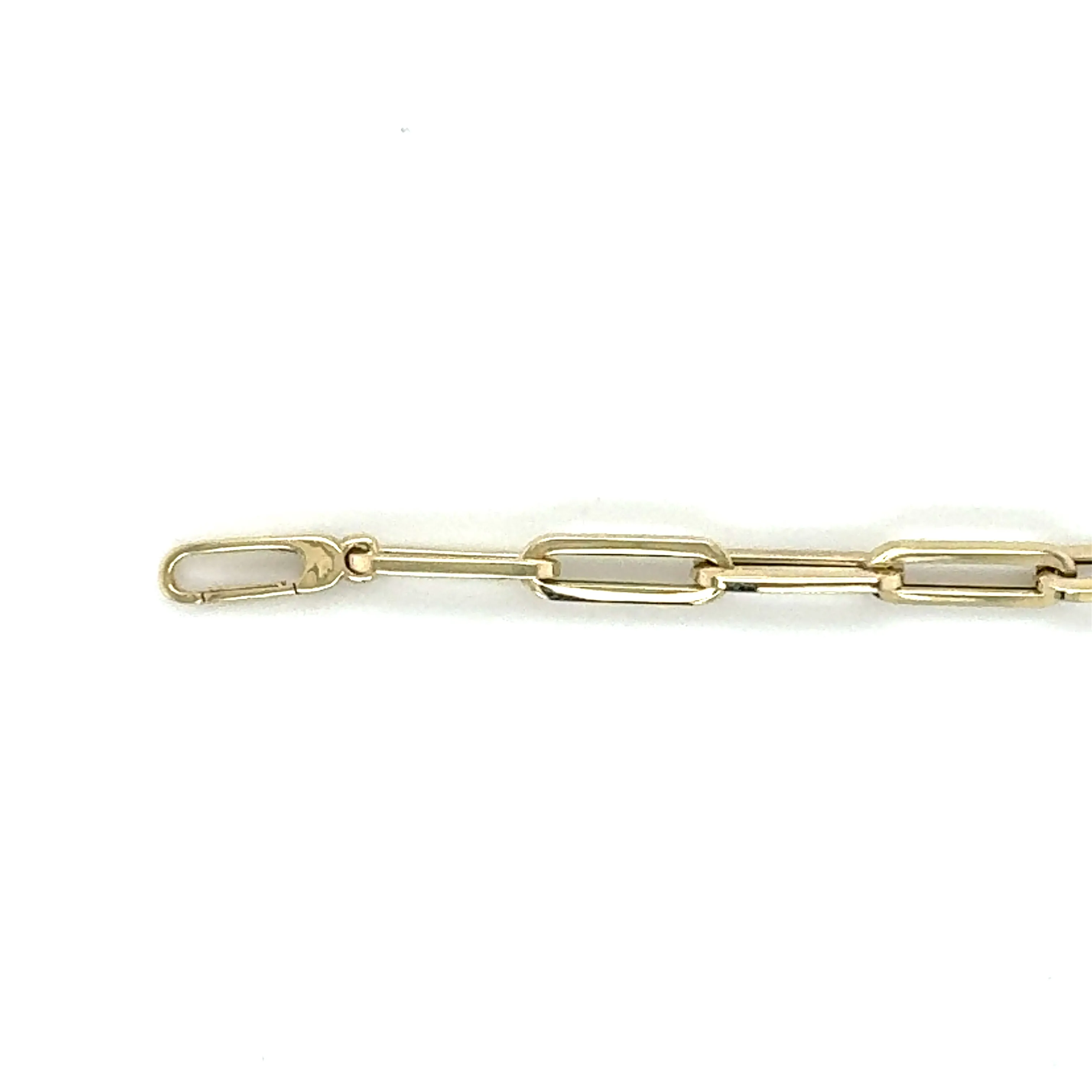 14K Gold And Diamond Paperclip Bracelet