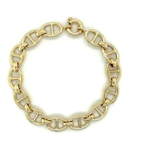 14K Gold Bold Puffed Mariner Bracelet