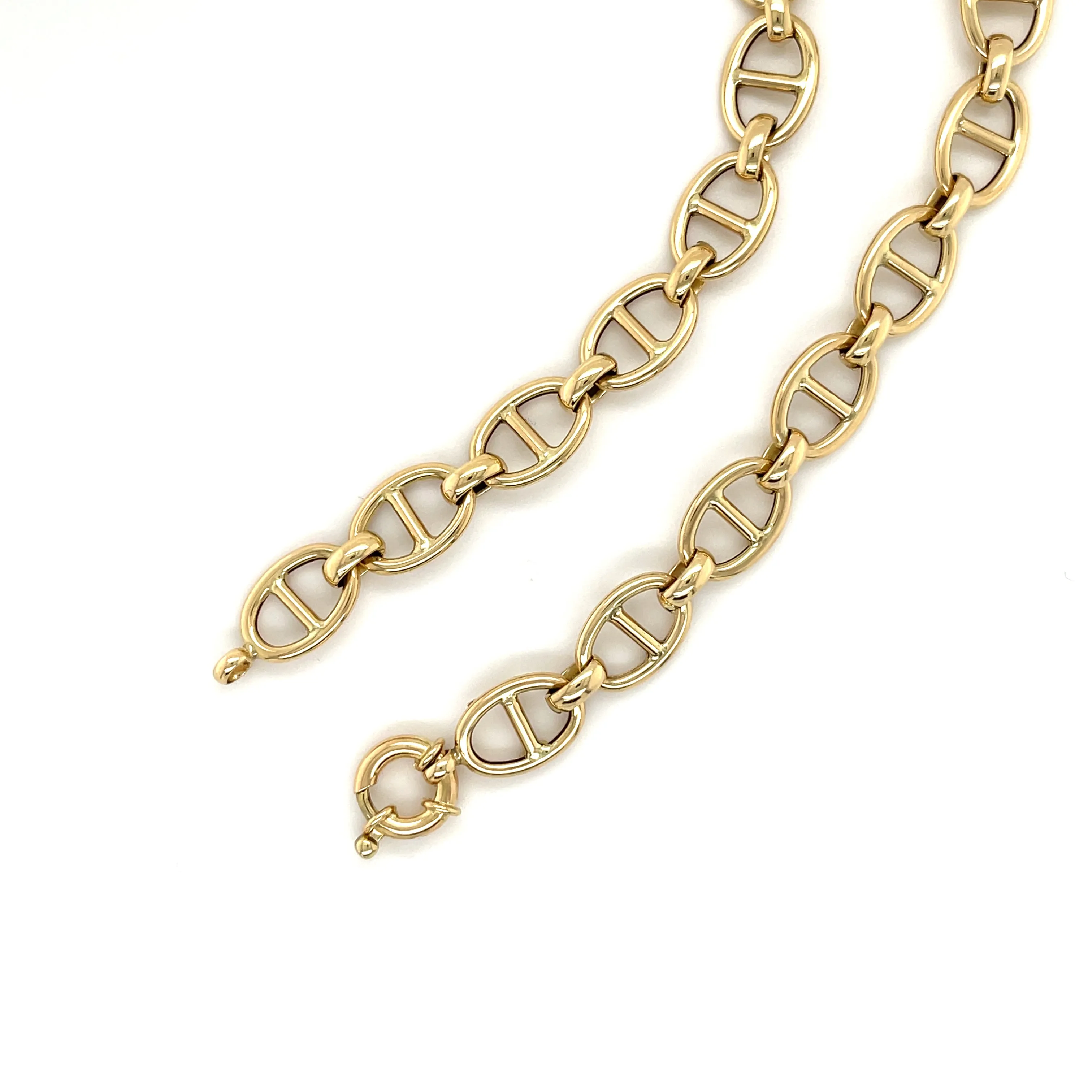 14K Gold Bold Puffed Mariner Bracelet