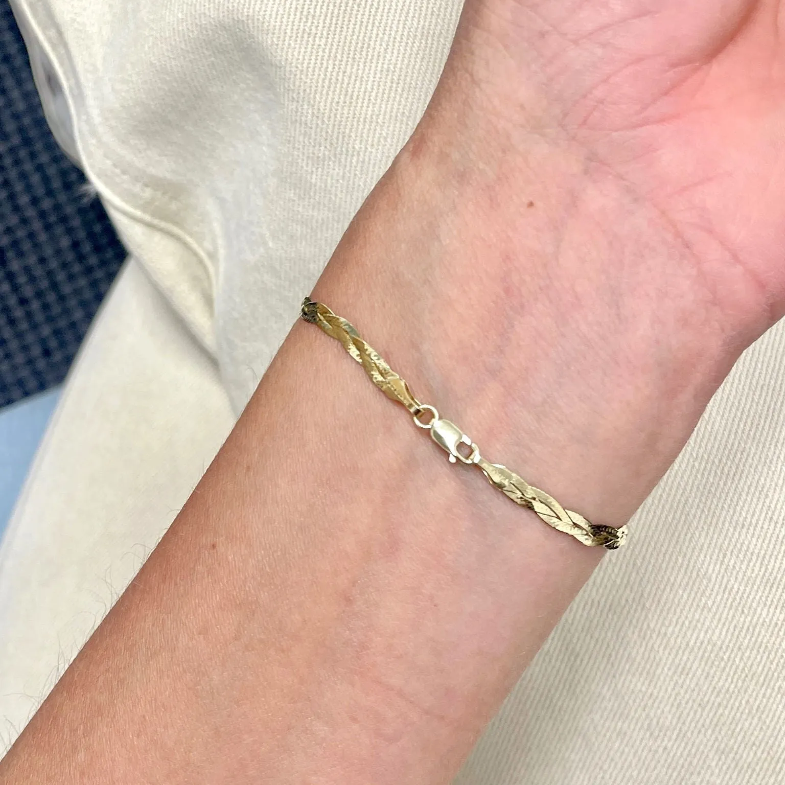 14K Gold Braided Serpentina Bracelet