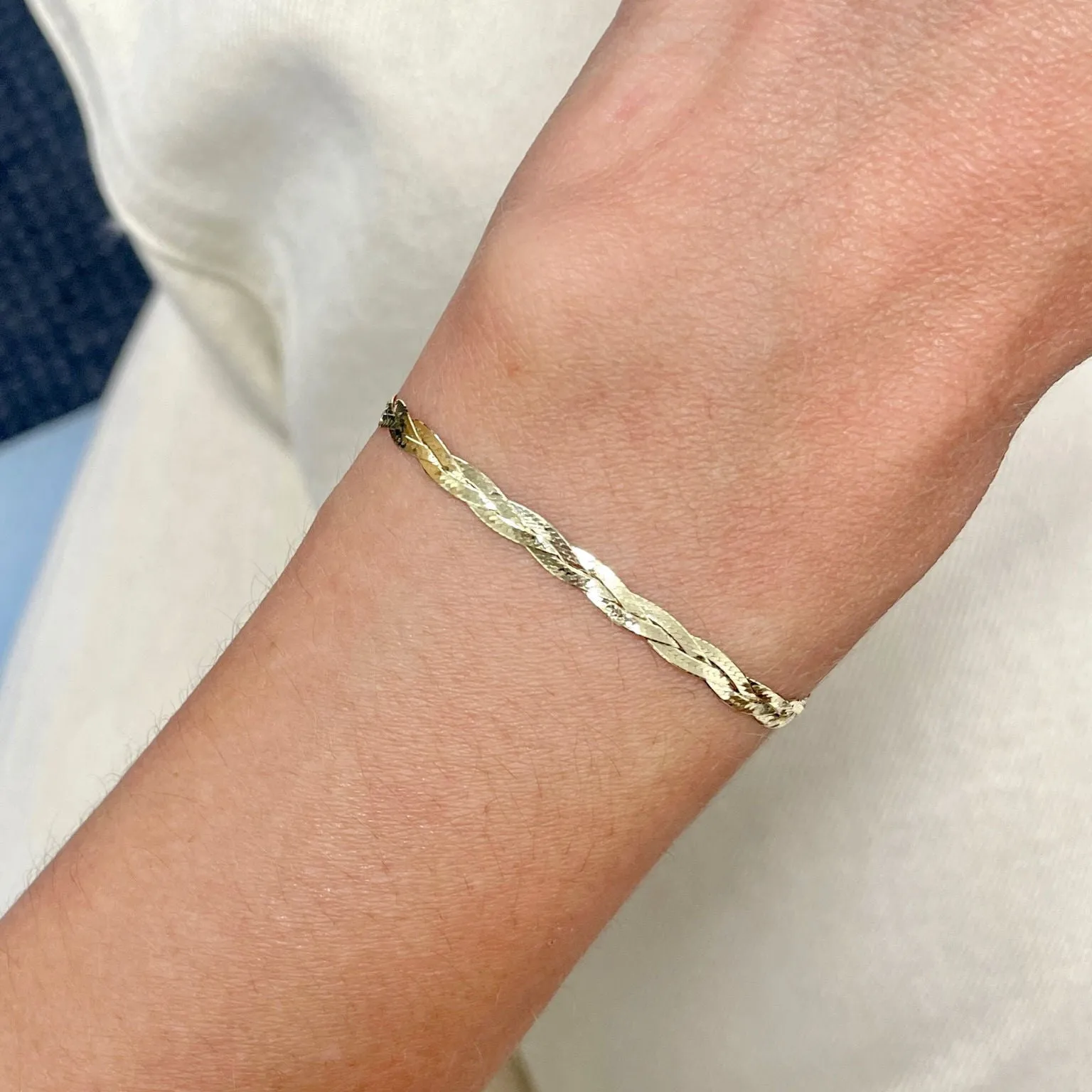 14K Gold Braided Serpentina Bracelet