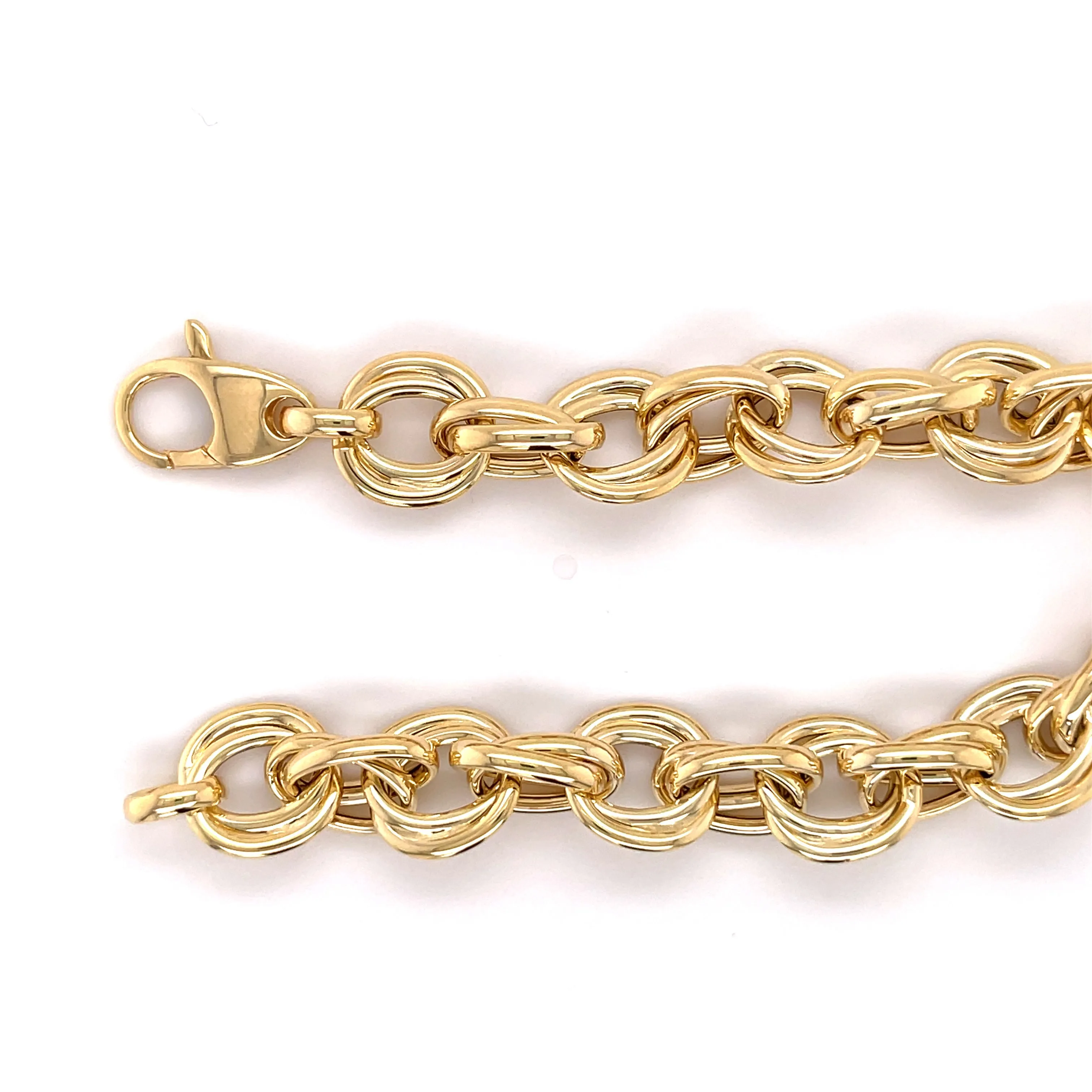14K Gold Chunky Double Link Bracelet