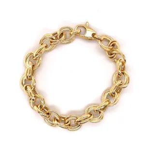 14K Gold Chunky Double Link Bracelet