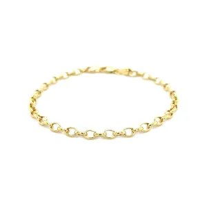 14K Gold Oval Link Bracelet