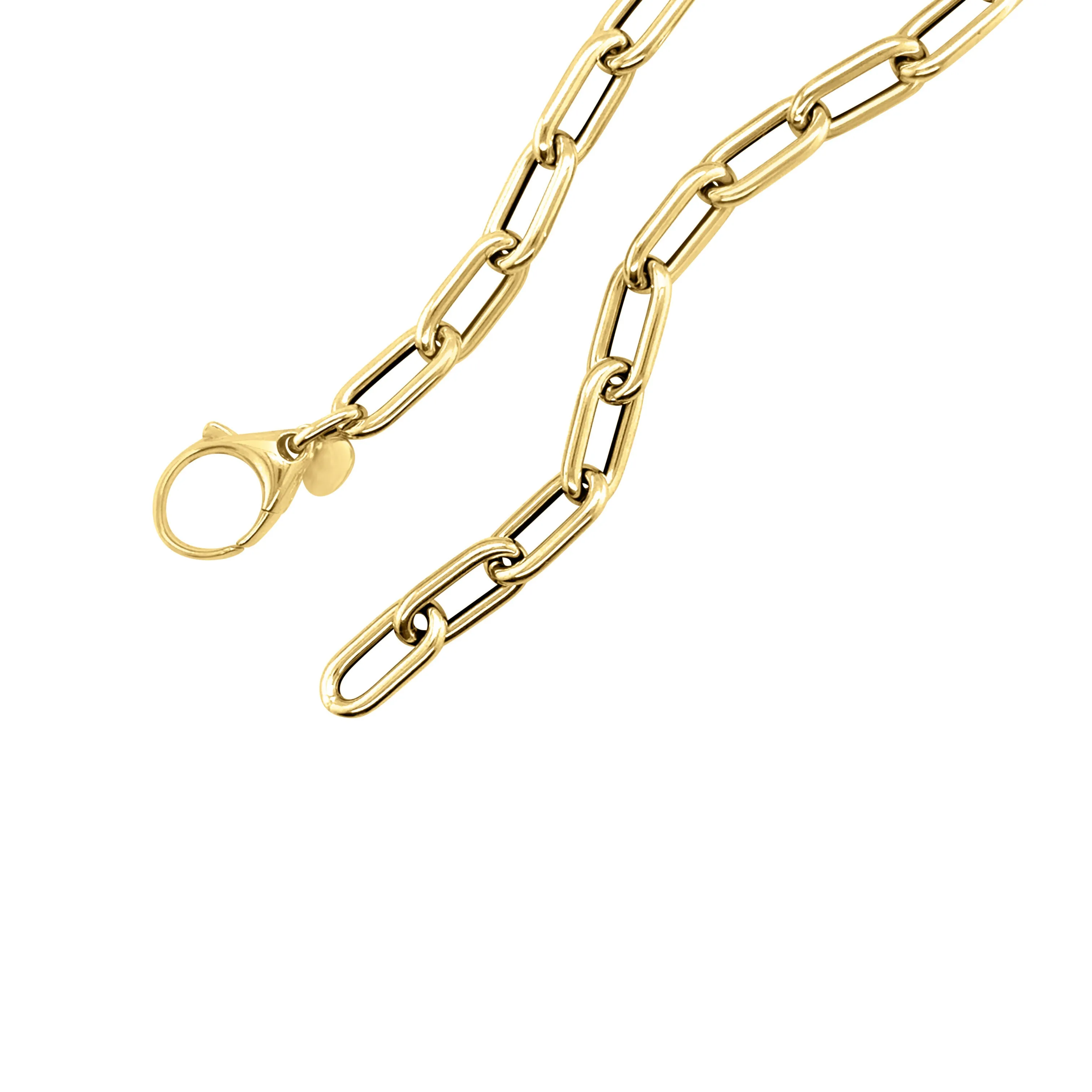 14K Gold Paperclip Bracelet With Engravable Mini Charm