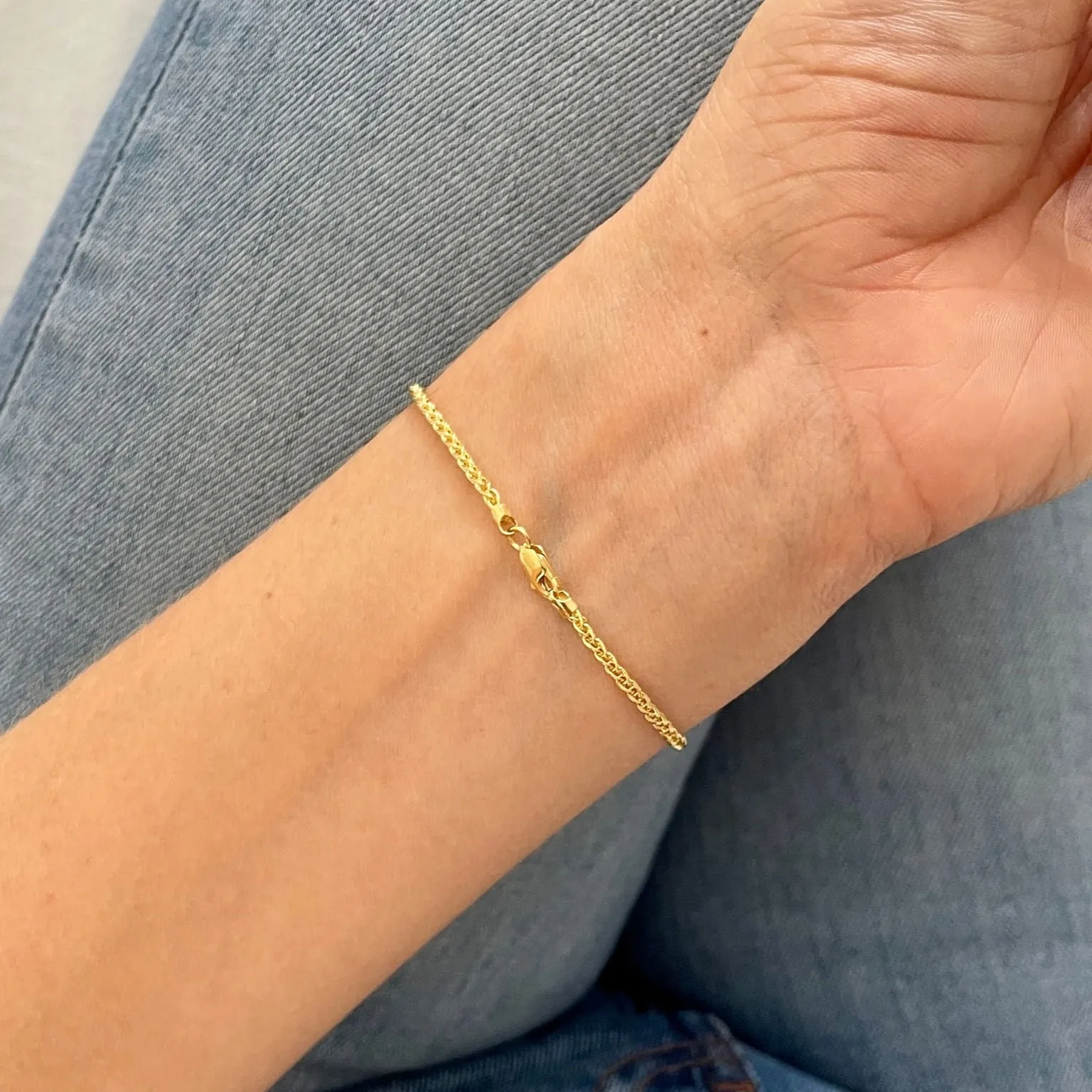 14K Gold Wheat Bracelet