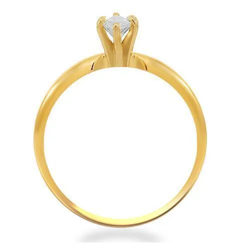 14K Solid Yellow Gold Diamond Bridal Ring Set 0.40 Ctw