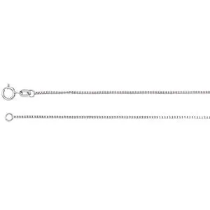 14K White .75 mm Solid Box 7" Chain