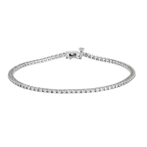 14k White Gold 1 CTW Diamond Line 7.25" Bracelet