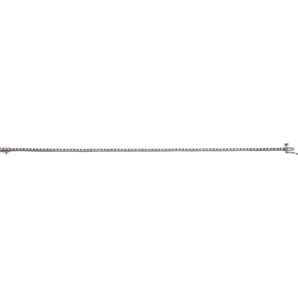 14k White Gold 1 CTW Diamond Line 7.25" Bracelet